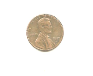 1987 d United States Penny lamination --error coin U - Picture 1 of 2