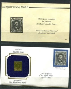 USA Gold Replica (22 kt surface) Original reprodu 1866 15c Abraham Lincoln  9931 - Picture 1 of 1