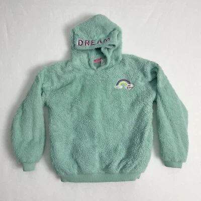 Sudadera Betsy Johnson para mujer con capucha sudadera con capucha lentejuelas de ensueño arco iris peluda talla L Foto 1 de 4