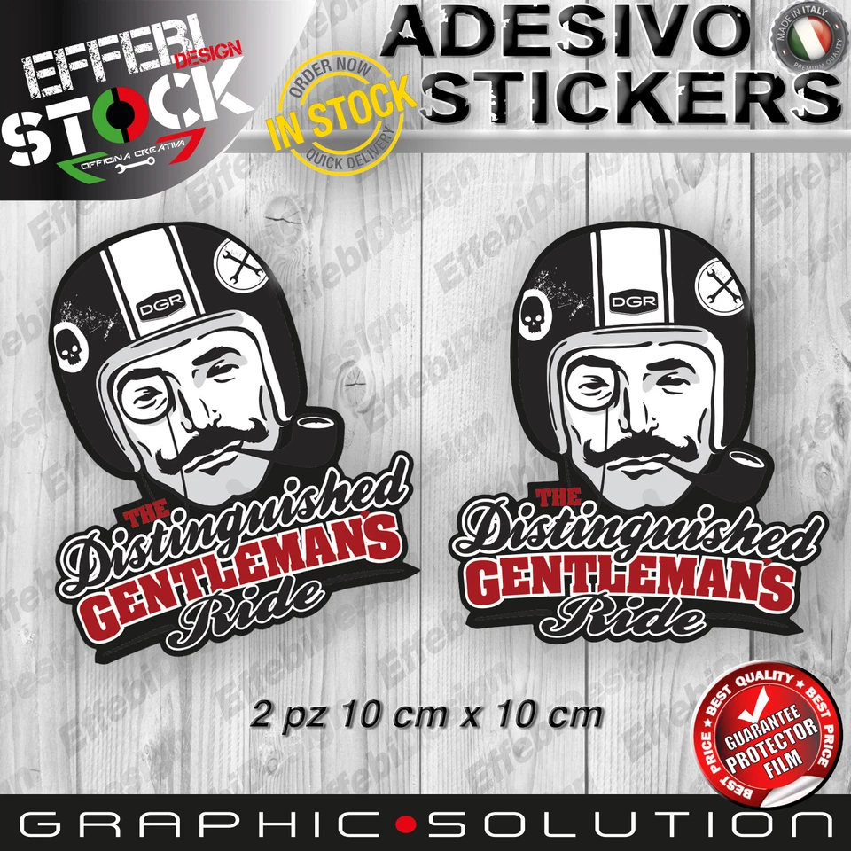 Adesivi Stickers CAFE RACER GENTLEMANS RIDE BOBBER 10cm