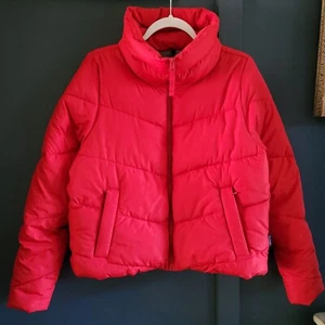 Abercrombie & Fitch Red Quilted Puffer Fall Winter Jacket Size Small - Picture 1 of 17