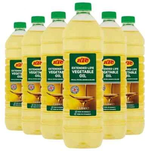 KTC Vegetable Oil Extended Life Frying Baking Salad Cooking Bottles Pack 6 x 1L - Picture 1 of 4