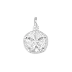 Authentic 925 Sterling Silver Diamond Cut Sand Dollar Women's Bracelet Charm - Picture 1 of 2