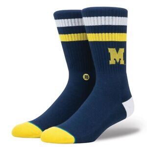 Stance Michigan Wolverines Socks Mens Large US 9-12 Blue Crew Socks