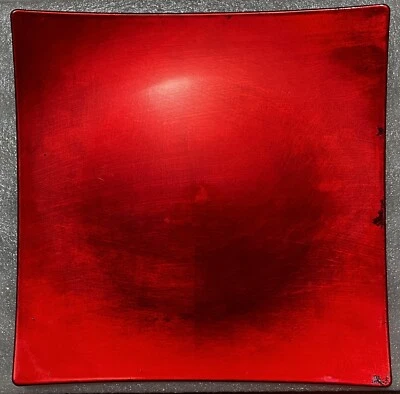 STOCK PZ. 3 VASSOIO SVUOTATASCHE CENTROTAVOLA IN MELAMINA ROSSO METAL MIS. 25X25 - Immagine 1 di 3