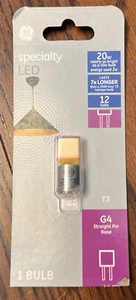 GE LED Light Bulb T3 190 Lumens 2 Watt Replaces 20 W G4 Straight Bi Pin Base - Picture 1 of 3