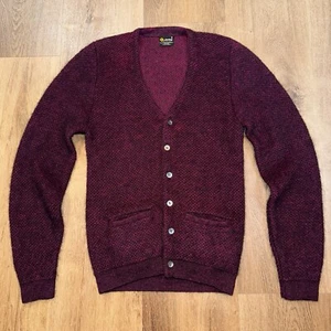 Vtg Jockey Sweater Mohair Acrylic Poodle Cardigan 1960s Rockabilly Mens Small - Picture 1 of 19