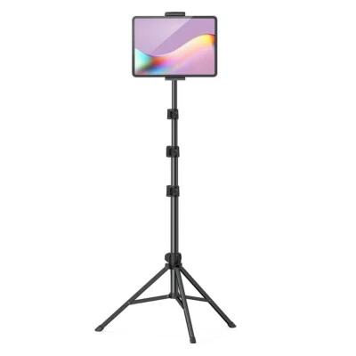 Adjustable Floor Tripod Stand Carrying Music Bracket for iPad 4.7-12.9" Tablets - image 1 of 4