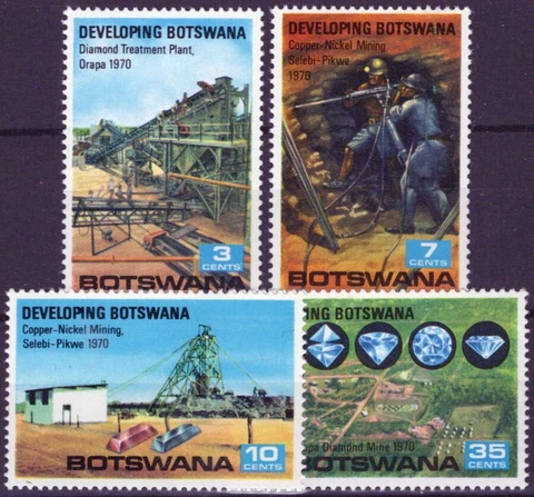 ZAYIX Botswana 58-61 MNH Industry Copper Nickel Diamond Mining 062723S88 Cover