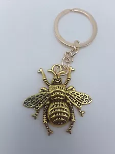 Portachiavi ape dorata resistente lega di zinco portachiavi borsa zaino auto charm - Foto 1 di 4