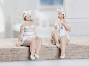 Badenixen 2er Set dicke Frau Nana Molly Kantensitzer Figur Skulptur 20003A - Picture 1 of 2
