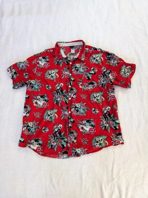 Camisa con botones Star Wars Baby Yoda Grogu Mandalorian Hawaiian Tropical 2XL para hombre Foto 1 de 4