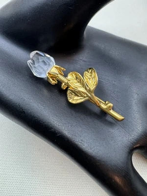 Broche Swarovski Cisne Cristal Rosa Tono Dorado 1.75" Firmado Vintage Elegancia Foto 1 de 4