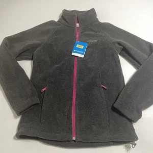 Columbia Womens Charcoal Pink Full Zip Up Fleece Size Small NWT - Picture 1 of 10