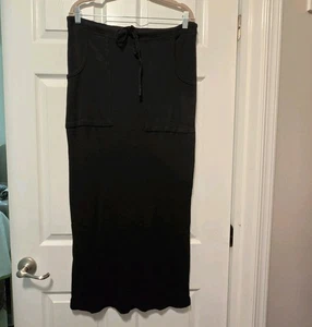 Hard Tail Ribbed Maxi Skirt With Pockets One Size - Picture 1 of 9
