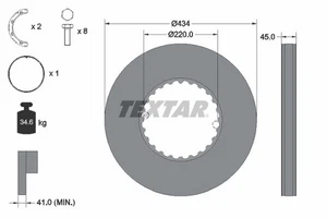 Brake disc TEXTAR 98200272101 SOLID fits Volvo Trucks - Imagen 1 de 2