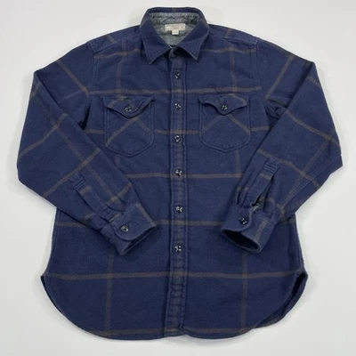 Wallace & Barnes Shirt Mens Medium Button Up Flannel Outdoor Blue J Crew - Image 1 of 4