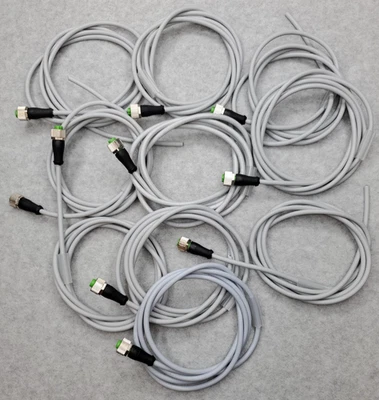 M12 Female Straight 4 Pin Connector Aviation Electrical Cable 2M / 5' - 10 Pack - Image 1 of 3