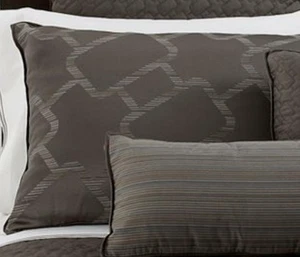 Hotel Collection King Size Kissenbezug Jacquard Gitter grau modern geometrisch - Bild 1 von 2