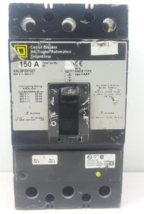 USED | SQUARE D KAL36150 3 POLE 150 AMPS CIRCUIT BREAKER 600V 250V - Picture 1 of 12