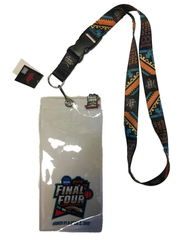 2018 Final Four March Madness San Antonio Ticket Holder Lanyard & Pin Set Cover