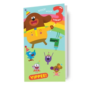 Tarjeta de 3er Cumpleaños Hey Duggee Edad 3 Tarjeta de Felicitación Incluye Sobre FSC - Imagen 1 de 5