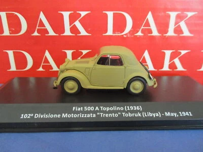 Die cast 1/43 Modellino Auto Fiat 500A Topolino 102 Divisione Trento Tobruk 1941 - Immagine 1 di 4