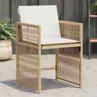 Vidaxl Garden Chairs With Cushions 4 Pcs Beige Poly Rattan