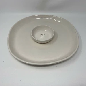 Rae Dunn 14.1.5in Ceramic Dip Appetizer Round Plate AA01B62001 - Picture 1 of 7