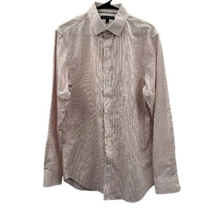 Banana Republic Slim Fit Tan & White Plaid Long Sleeve Button Down Shirt Size M - Picture 1 of 8