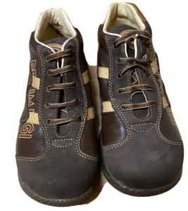 Brown Italian Leather kids shoes boys/ Boys/kid Sneaker/Made In Italy /size -11 - Picture 1 of 9