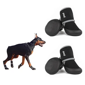 4 Stck. kleine mittlere große Hundeschuhe Stiefel Pfotenschutz reflektierender Streifen rutschfest - Bild 1 von 8