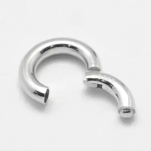 Circle hinged clasp-Gate Ring-Shortener-Connector-Link- 925 sterling silver-14mm - Picture 1 of 2