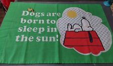 Snoopy Woodstock Peanuts Pillowcase Green Vintage Dogs Sleep in Sun 20x31
