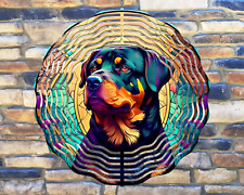 10" Rottweiler Stained Glass Hanging Wind Spinner Yard Decor 3D Kinetic rws-037