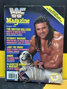 WWF Magazine August 1991 British Bulldog Ultimate Warrior Andre the Giant WWE - Picture 1 of 10