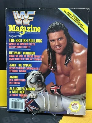 WWF Magazine August 1991 British Bulldog  Ultimate Warrior  Andre the Giant WWE - Image 1 of 4