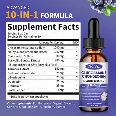 Glucosamine Chondroitin Turmeric MSM Triple Strength Joint Support 2000mg Foto 1 de 4