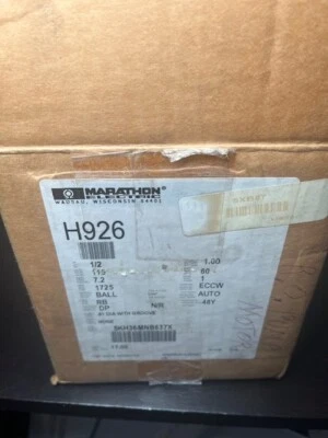 Marathon Electric AC Motor 5KH36MNB637X 1/2HP 1725RPM 115VAC 48Y 7.2A NEW - Image 1 of 4
