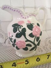 Small Vintage Water Pitcher Ceramic w Matching Plate