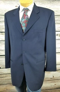 Blazer Moschino Para Hombre Lana Azul Tres Botones EE. UU. Talla 42R Italiano Talla 52 - Imagen 1 de 12