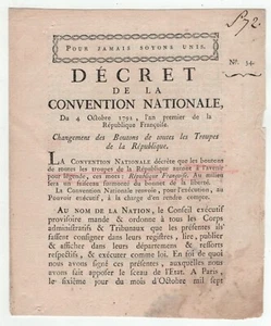 Décret sur Boutons des Troupes Faisceau surmonté du bonnet de la Liberté. 1792 - Foto 1 di 1