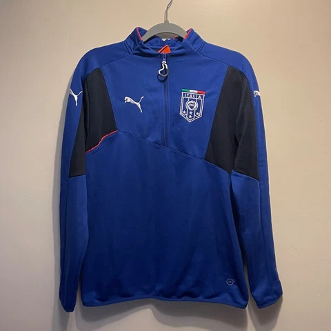 Puma Italy Sweatshirt Training Football Long Sleeve Soccer Men’s Size S Blue Cover