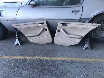3-Series BMW E46 Interior Door Panel Set Beige Leather Insert - Image 1 of 4