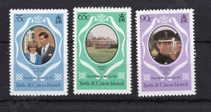 1981 Royal Wedding Charles & Diana MNH Stamp Set Turks & Caicos PURPLE 90c - Picture 1 of 1