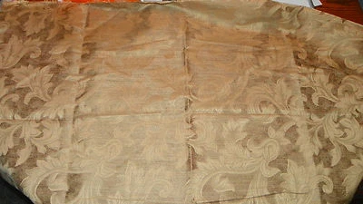 Gold Leaf Print Damask Upholstery Fabric Remnant  F514 - Image 1 of 2