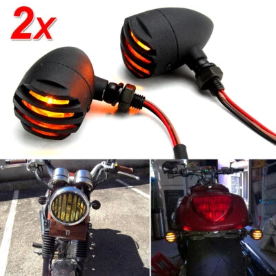 Motorcycle 12V Bullet Amber Turn Signal Lights Indicator Blinker Lamp Universal Foto 1 de 4