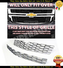2015-2020 Chevy Tahoe Suburban CHROME Snap On Grille Overlays Grill Cover LS LT