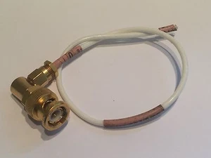 RECHTER WINKEL BNC STECKER 50 OHM STECKER AUF RG179 KOAX STARK VERGOLDET blb197 - Bild 1 von 2