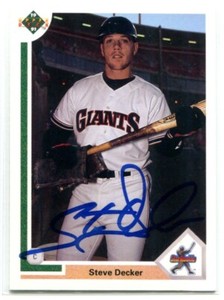 STEVE DECKER 1991 Upper Deck Baseball AUTO Authentic Autograph Giants #25
